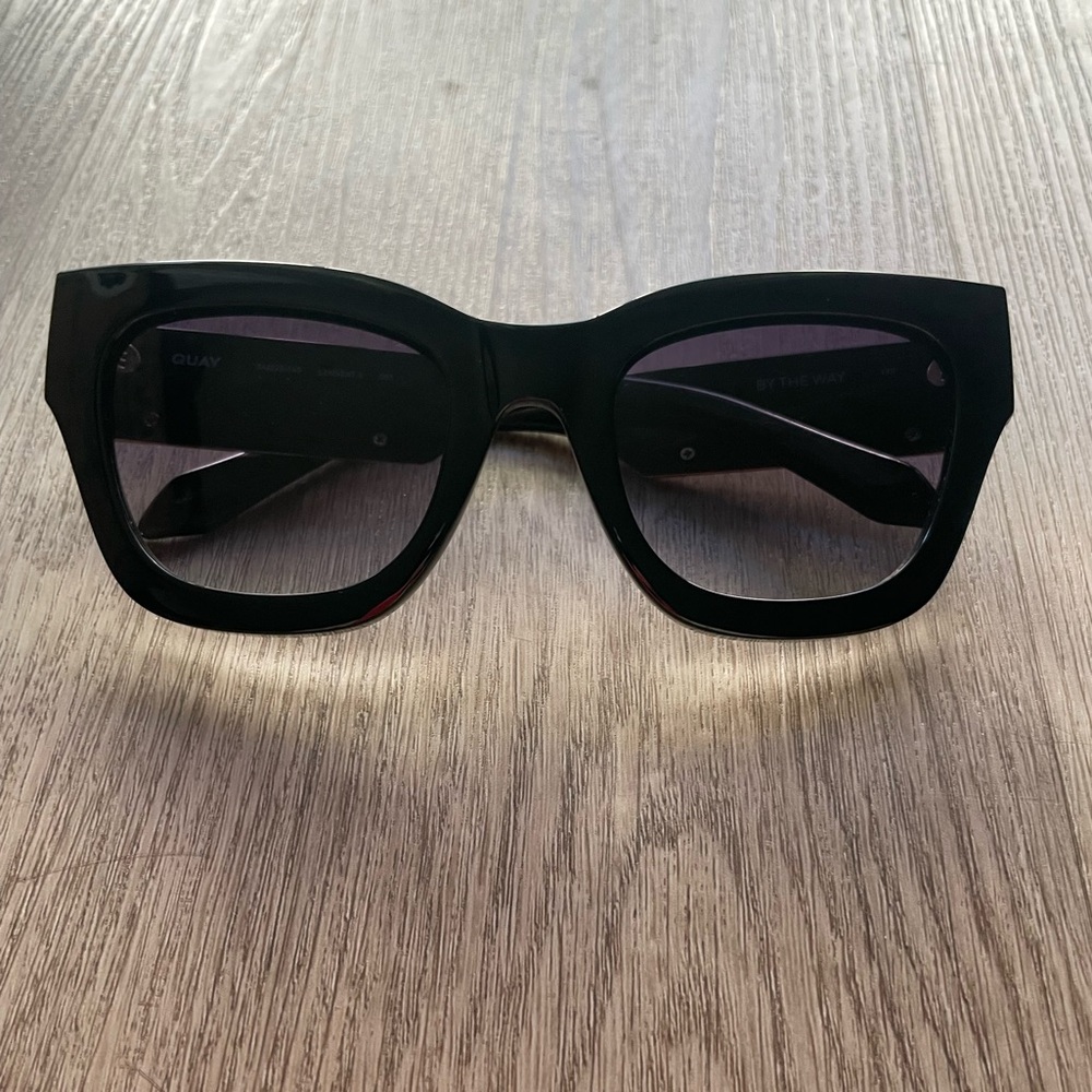quay australia by the way black oversized chic square sunglasses eyewear NEW